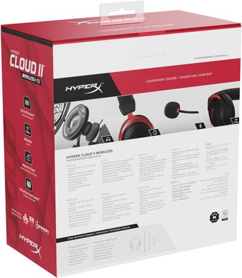 HyperX Cloud II Wireless, Black, HHSC2X-BA-RD/G, Medium /Headsets/Black