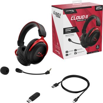 HyperX Cloud II Wireless, Black, HHSC2X-BA-RD/G, Medium /Headsets/Black