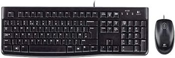 Logitech MK120 Wired Keyboard and Mouse for Windows, Optical Wired Mouse, USB Plug and Play, Full Size, PC/Laptop, English/Arabic Layout Black, 920-002546/one size/Multi color