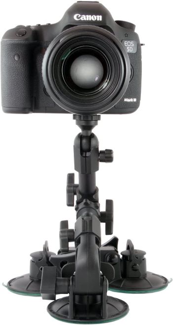 Delkin Devices Fat Gecko Triple Suction Camera Mount , Black