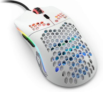 Glorious Model O Wired Gaming Mouse - RGB 67g Lightweight Ergonomic Wired Gaming Mouse - Backlit Honeycomb Shell Design Mice (Matte White)