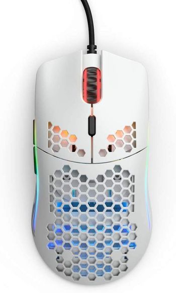 Glorious Model O Wired Gaming Mouse - RGB 67g Lightweight Ergonomic Wired Gaming Mouse - Backlit Honeycomb Shell Design Mice (Matte White)