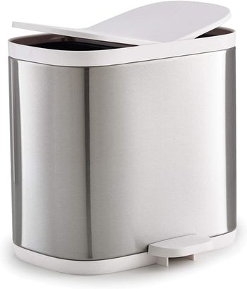 Joseph Joseph 70520 Split Steel Recycling Waste Bin 1.6 gallon/6 liter Stainless Steel - Grey, White