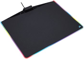 Corsair MM800 RGB Polaris Hard Surface Mousepad (15 Zone RGB Lighting, Low Friction Micro-Textured Surface, Built-In USB Pass-through Port, 350 x 260 x 5 mm) - Black