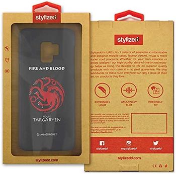 جراب أنيق لهاتف Samsung Galaxy S9 من Stylizedd بلمسة نهائية غير لامعة - Got House Targaryen - رمادي/Galaxy S9 Slim/رمادي