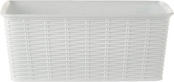 Stefanplast Elegance Rattan Basket, White, 25 x 19 x 10 cm WHITE