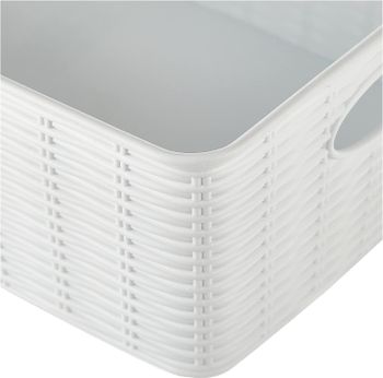 Stefanplast Elegance Rattan Basket, White, 25 x 19 x 10 cm WHITE