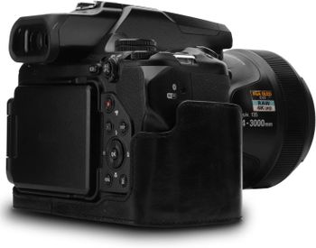 Megagear Mg1533 Nikon Coolpix P1000 Ever Ready Leather Camera Half Case And Strap - Black, Compact