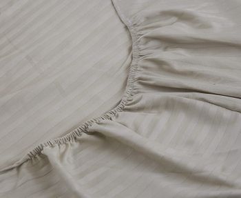 Stone Single Size 100 X 200 + 30 cm Hotel Linen Fitted Bed Sheet, Off White, Cotton Material