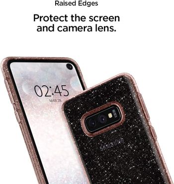 Spigen Liquid Crystal Glitter Designed For Samsung Galaxy S10E Case Rose Quartz