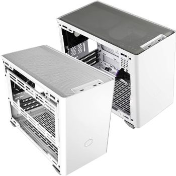 Cooler Master Nr200 White Sff Small Form Factor Mini-Itx Case With Vented Panel, Triple-Slot Gpu, Tool-Free And 360 Degree Accessibility, Without Pci Riser