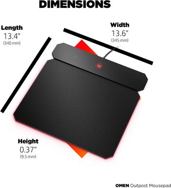 HP ‎6CM14AA#ABL Wireless Charging Mouse Pad Black