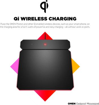 HP ‎6CM14AA#ABL Wireless Charging Mouse Pad Black