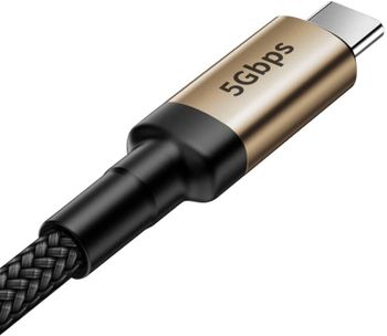 Baseus Cafule Series Cable Type-C Pd3.1 Gen1 60W 20V,3A 1M , Gold And Black