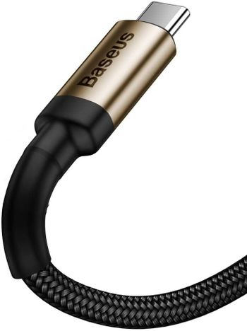 Baseus Cafule Series Cable Type-C Pd3.1 Gen1 60W 20V,3A 1M , Gold And Black