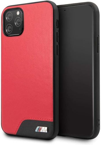 Bmw Hard Case Smooth Pu Leather For Iphone 11 Pro - Red