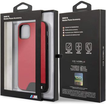 Bmw Hard Case Smooth Pu Leather For Iphone 11 Pro - Red