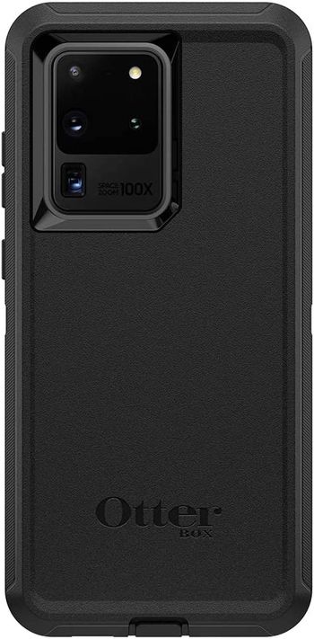 جراب Otterbox Defender Series بدون شاشة لهاتف Galaxy S20 Ultra/Galaxy S20 Ultra 5G (فقط - غير متوافق مع أي طرازات Galaxy S20 الأخرى) - أسود