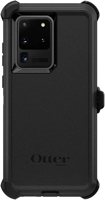 جراب Otterbox Defender Series بدون شاشة لهاتف Galaxy S20 Ultra/Galaxy S20 Ultra 5G (فقط - غير متوافق مع أي طرازات Galaxy S20 الأخرى) - أسود