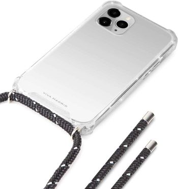 Viva Media Madrid Portra Clear Case for Apple iPhone 12 Mini 5.4" Black Lanyard, VIVA-IP12-PTRBLK