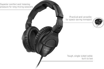 Sennheiser PRO HD 280 Circumaural Closed-Back Monitor Headphone, Black