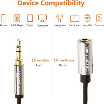 Stereo Audio Extension Cable (3.5mm Male to Female, 3.6m Connector)