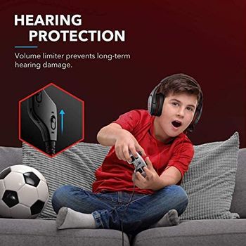 Anker Soundcore Strike 1 Gaming Headset, Stereo Sound +, Sound Enhancement for FPS Games, Noise Isolating Mic, and Cooling Gel-Infused Cushions, Gaming Headset Compatible with PS4, and PC Black & Red