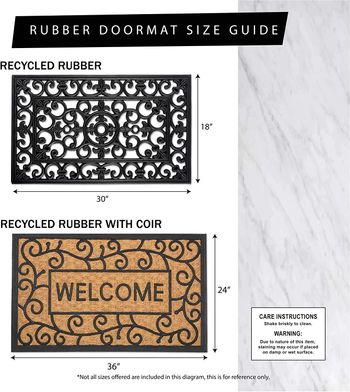 DII Rubber Doormats Collection All Weather, 18x30, Lattice