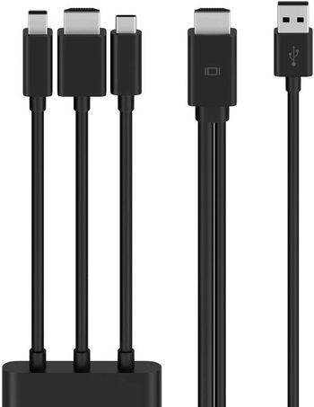 Belkin Digital AV Adapter Multiport to HDMI Display Adapter (Connects Laptop to Any Display via USB-C, HDMI, Mini DisplayPort) Supports 4K Ultra HD, Standard (B2B169) Black