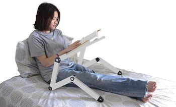 Adjustable Height and Angle Ergonomic Book Holder reading textbook stand for big heavy books studying in bed couch sitting standing at a desk tablet document laptop durable lightweight aluminum,Silver