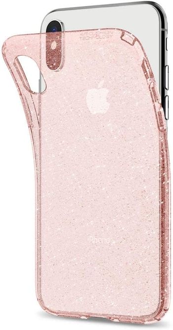 Spigen Liquid Crystal Glitter designed for iPhone X case and iPhone XS case cover Rose Quartz