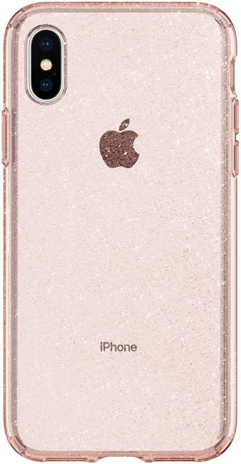 Spigen Liquid Crystal Glitter designed for iPhone X case and iPhone XS case cover Rose Quartz