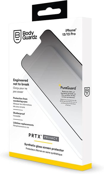 Bodyguardz PRTX Privacy, iPhone 13 (2021 ), PureGuard, Sustainable Packaging, Small, Install tool