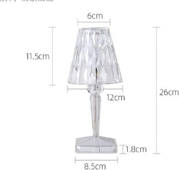 Acceptable 10" LED Acrylic Crystal Table lamp, Modern Style Diamond lamp, 3-Way Color Mode dimmable, Nightstand Decorative Lamp for Bedroom, Living Room