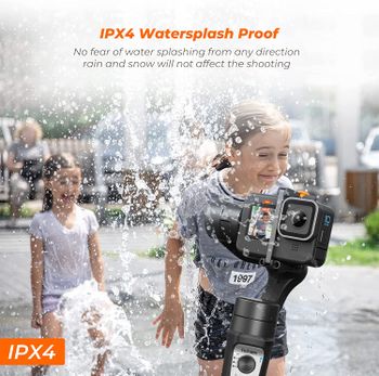 Hohem IPX4 Splash-Proof 3-Axis Handheld Gimbal i-Steady Pro 4 for GoPro 10 9 8 7 6 5 4 Action Cameras and Other Action Cameras with Control Cable