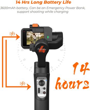 Hohem IPX4 Splash-Proof 3-Axis Handheld Gimbal i-Steady Pro 4 for GoPro 10 9 8 7 6 5 4 Action Cameras and Other Action Cameras with Control Cable