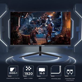 Gameon Go24Fhd75Va 24" Fhd, 75Hz 4Ms Flat Gaming Monitor 778970 Black