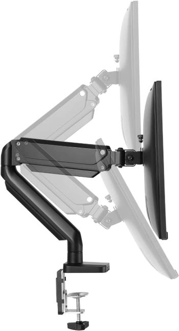 Twisted Minds 17"-32" Single Monitor Desk Mount - Adjustable Die-Cast Aluminum Gas Spring With USB 3.0- VESA/C-Clamp/Grommet/Cable Management