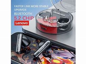 سماعات أذن Lenovo Thinkplus Lp10 لاسلكية بلوتوث 52 Tws سماعات أذن بخاصية إلغاء الضوضاء والتحكم باللمس - أسود