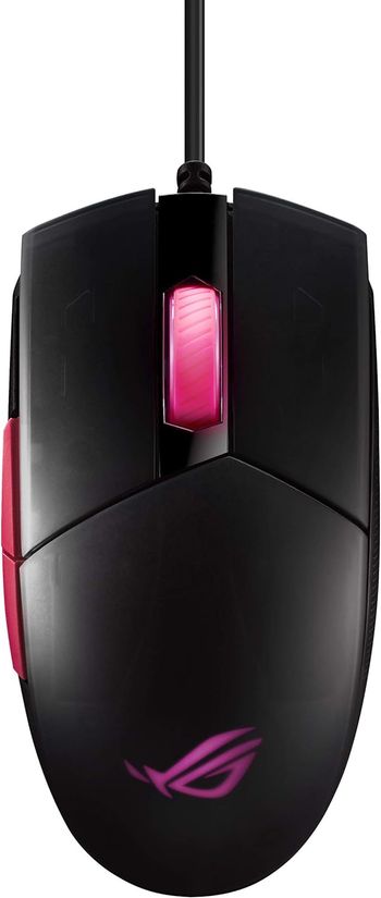 ASUS Optical Gaming Mouse - ROG Strix Impact II Electro Punk Edition | 6,200 DPI Sensor | Wired Gaming Mouse for PC | Ultimate Comfort | Aura Sync RGB, Armoury II