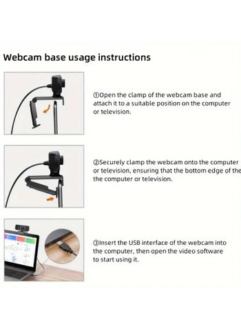 كاميرا كمبيوتر USB صغيرة للمنزل الذكي، كاميرا ويب USB مع ميكروفون، توصيل وتشغيل، متوافقة مع Zoom وSkype Teams ومؤتمرات الفيديو -LEIGI 300