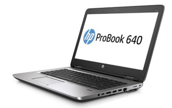 كمبيوتر محمول HP ProBook 640 G2 للأعمال مقاس 14 بوصة، معالج Intel Core i7-6600U حتى 3.4 جيجاهرتز، ذاكرة وصول عشوائي سعتها 8 جيجابايت، قرص SSD سعة 256 جيجابايت، كاميرا ويب، منفذ USB 3.0، منفذ Type-C، شبكة WiFi، VGA، DP، نظام تشغيل Windows 10 Pro 64 Bit فضي