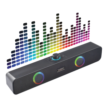 TOUCHMATE Bluetooth Soundbar Speaker with RGB Lights, Volume Knob, FM &AUX | Loud BASS | USB & SD Card Support