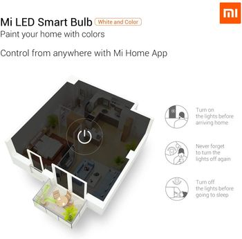 Xiaomi 2PCS MI Smart LED Bulb Colorful 950 Lumens 69W Bulb Voice Control work with Google Alexa assistant