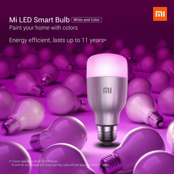 Xiaomi 2PCS MI Smart LED Bulb Colorful 950 Lumens 69W Bulb Voice Control work with Google Alexa assistant