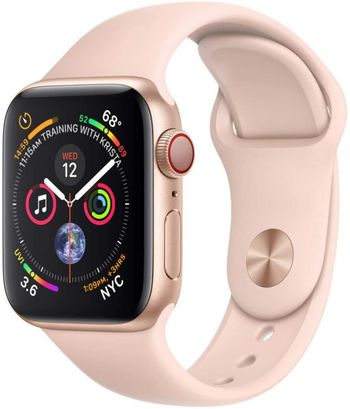 Apple watch Series 4, 44mm GPS Silver Aluminum Case with White Sport Band