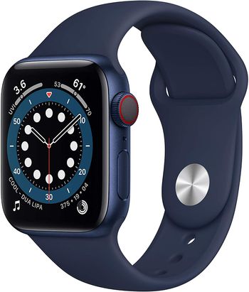 Apple Watch Series 6, 44mm, GPS + Cellular, Space Grey Aluminum Case with Black Sport Band