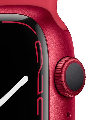 Apple Watch Series 7 (41mm, GPS)  RED Aluminum Case with RED Sport Band