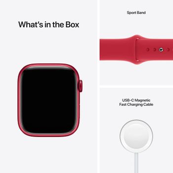 Apple Watch Series 7 (41mm, GPS)  RED Aluminum Case with RED Sport Band