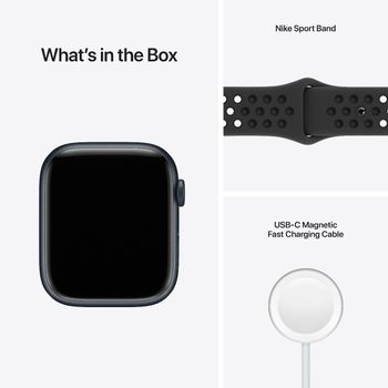 Apple Watch Nike Series 7 GPS, 41mm Midnight Aluminium Case with Anthracite Black Nike Sport Band